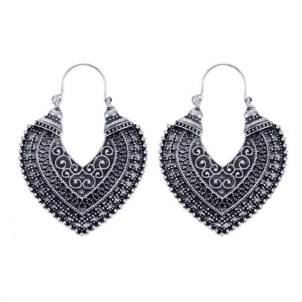 Heart-Shaped Design Hoop Earrings